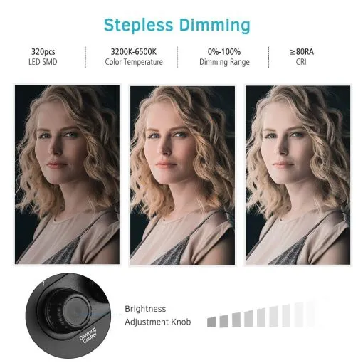 Alternative view of AFI 19 inch LED Ring Light 48 watt for YouTube Video Shooting+Remote+mirror+battery plate