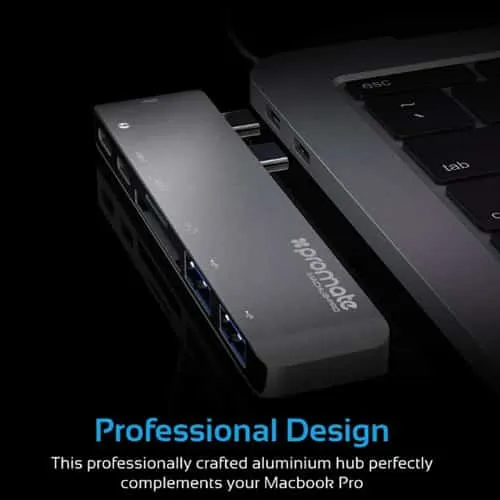 Alternative view of Promate MacHub Speed USB Type-C™ Hub with Thunderbolt 3