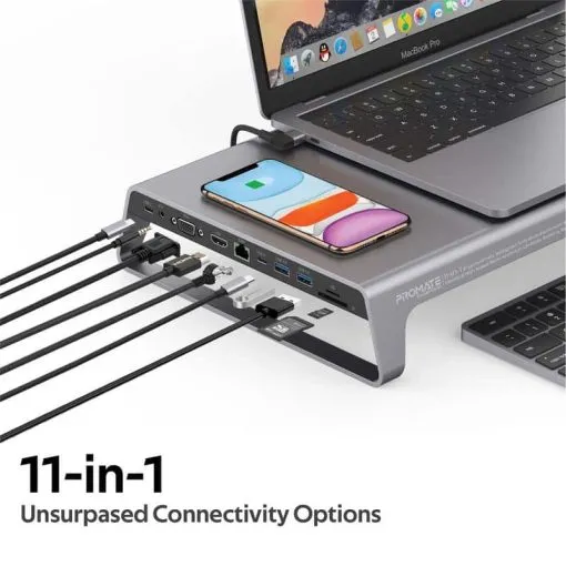 Alternative view of 11-in-1 Ergonomically Designed Anti-Skid Aluminium Alloy DeskHub