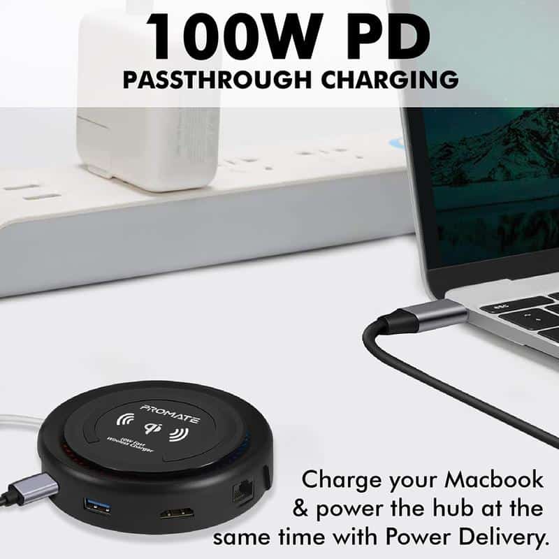 Promate Centerhub All-in-One USB-C™ Hub with 100W - Image 6