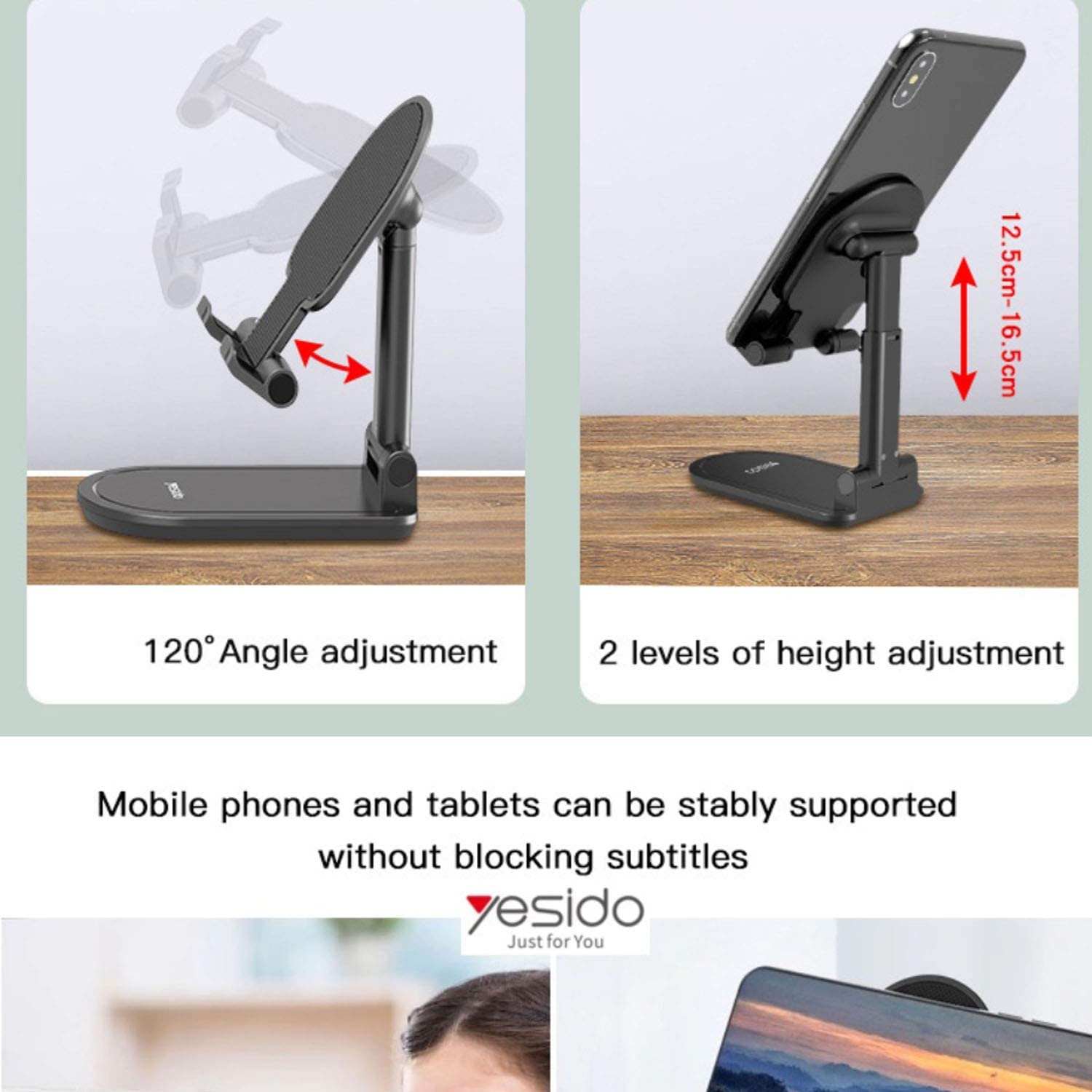 Yesido C85 Mini Foldable desktop Mobile holder - Image 5