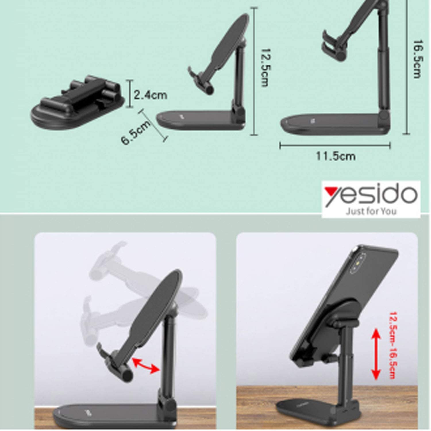 Yesido C85 Mini Foldable desktop Mobile holder - Image 6