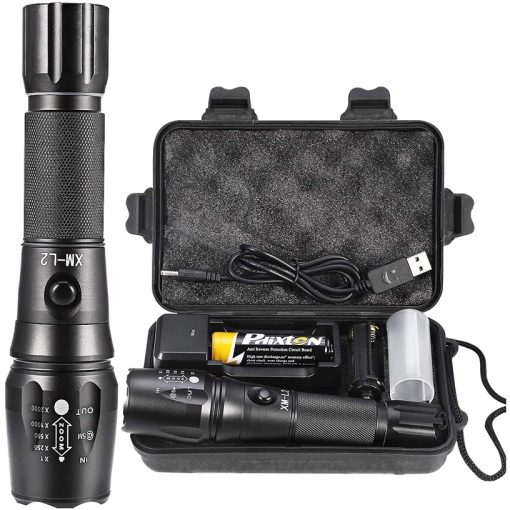 PHIXTON Rechargeable Flashlights High Lumens, Super Bright 5000 LMS L2 LED Flashligh