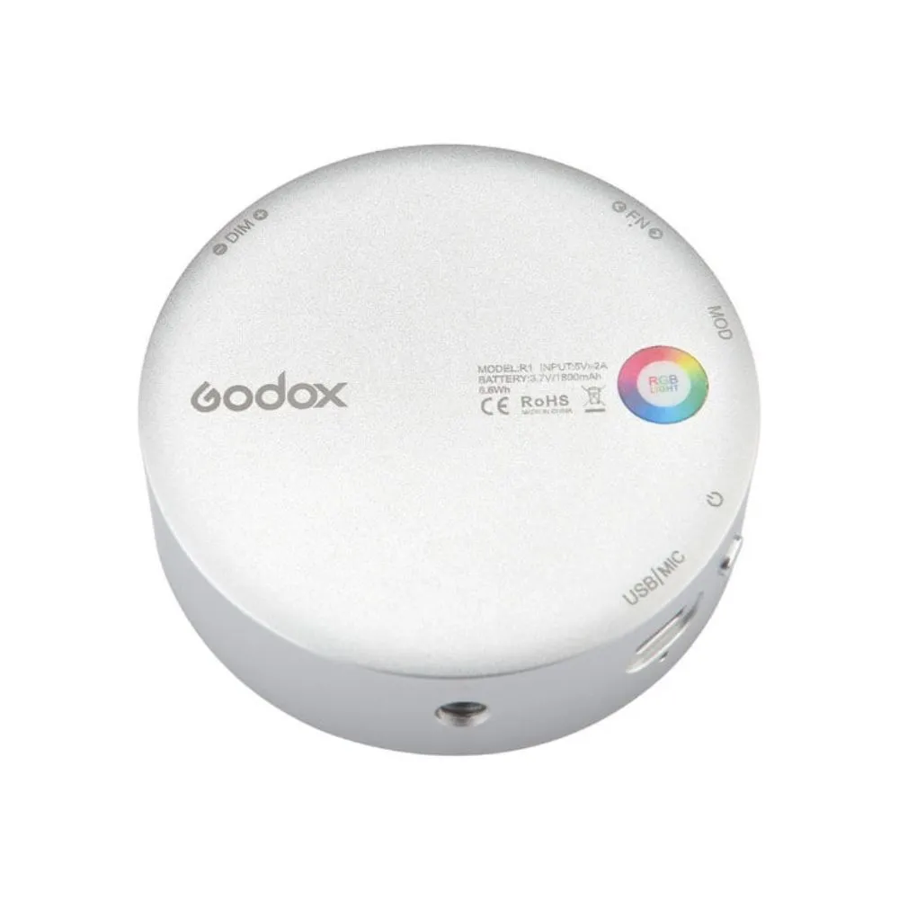Godox Round Mini RGB LED Magnetic Light (Silver) - Image 2