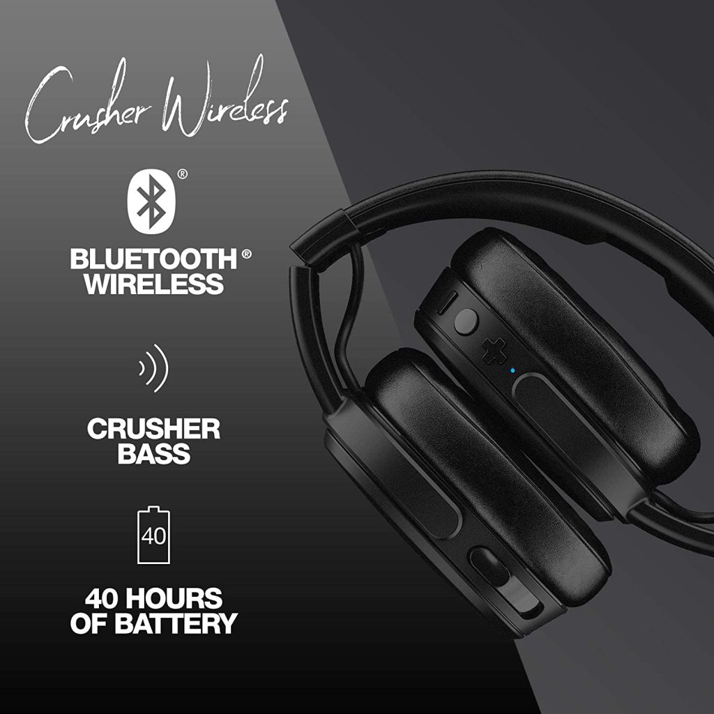 Skullcandy Crusher Wireless Over-Ear Headphones - Black - Image 4