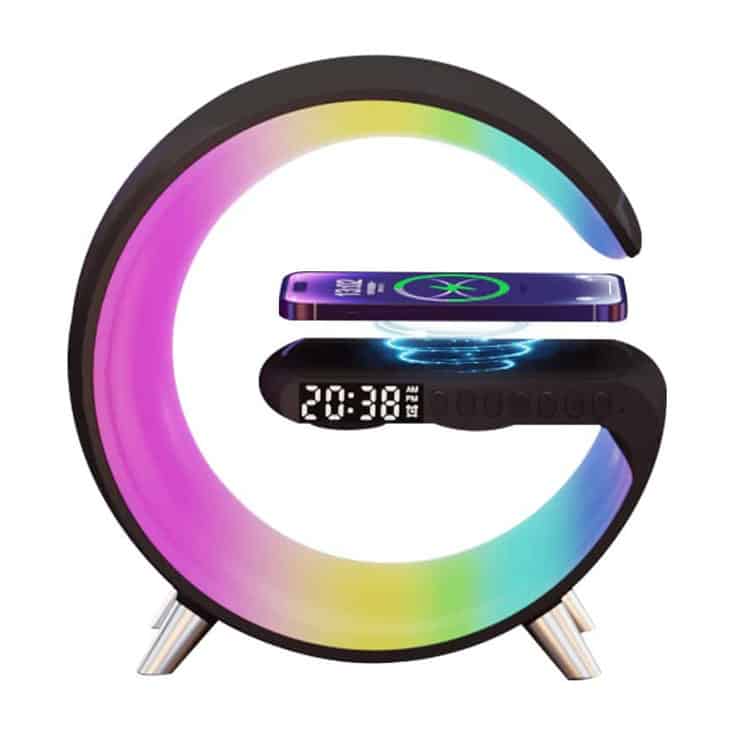 Smart Light, Speaker, Alarm Clock, Wireless Charging (Black)