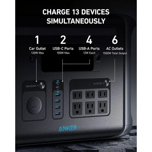 Alternative view of Anker 757 Portable Power Station, Ultimate PowerHouse 1229Wh