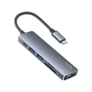 Yesido HB11 6-in-1 Aluminium Alloy USB-C Multiport Hub Adapter
