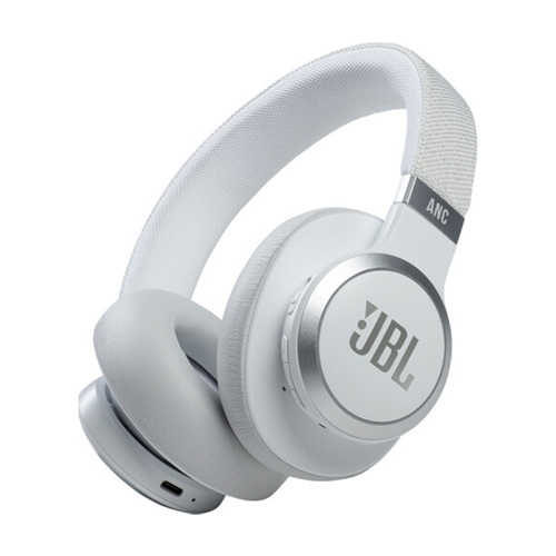 JBL Live 660NC Noise-Canceling Wireless Over-Ear Headphones (White)