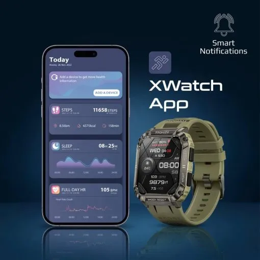 Promate XWatch-S19 Smartwatch With Wireless BT Calling - Green - Image 5