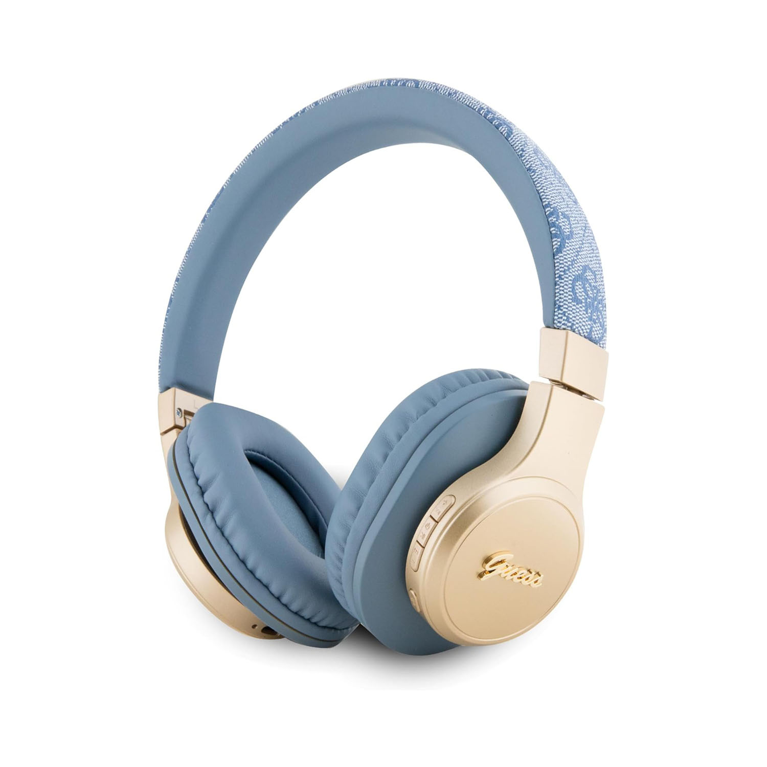 Guess PU 4G Leather BT Headphone Sound with Script Metal Logo - Blue