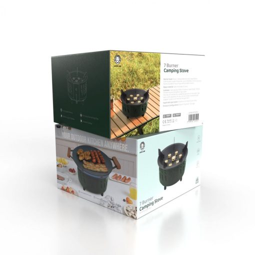 Alternative view of Green Lion Seven Burner Camping Stove with Storage Bag - Green