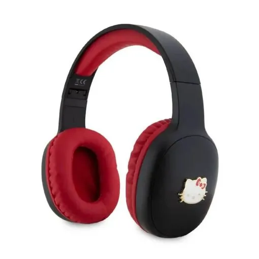 Hello Kitty Bluetooth Headphones Metal Logo Oval Shape - Black