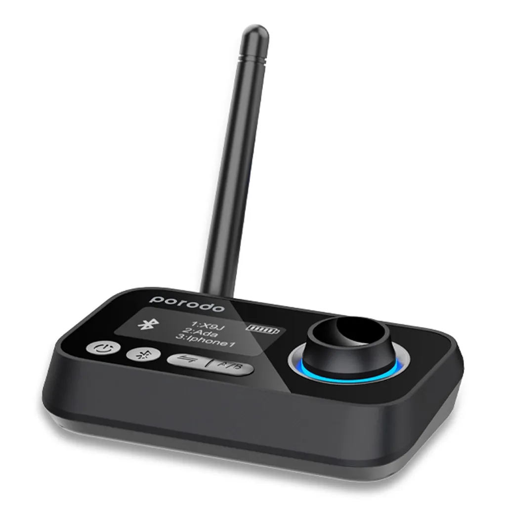 Porodo 3in1 Bluetooth Transmitter Receiver and Wireless Audio Adaptor - Black