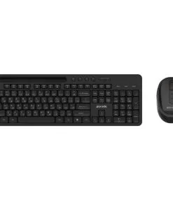 Porodo Wireless 2.4G+BT Keyboard with Pen/Phone Tray and Mouse - Black