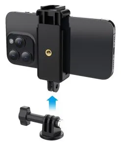 Porodo 2in1 Mobile and Camera Mount with Suction Base - Black