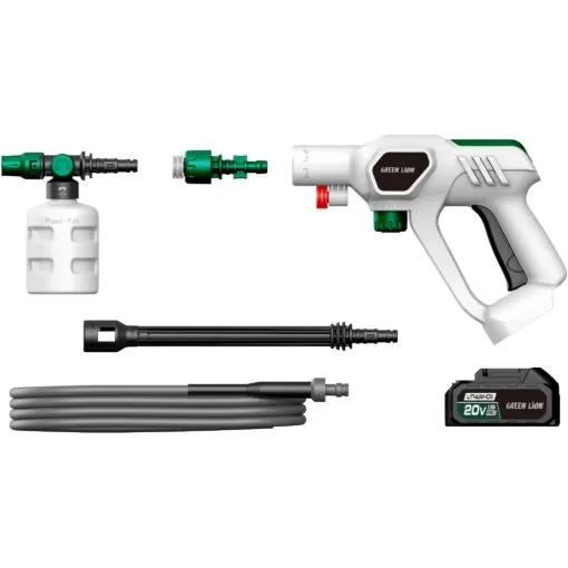 Green Lion Wireless Pressure Wash Gun 130W 2000mAh - White
