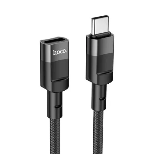 Hoco U107 Type-C Male to Type-C Female USB 2.0 Extension Cable, 1.2 m Length, Black