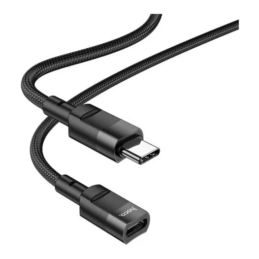 Alternative view of Hoco U107 Type-C Male to Type-C Female USB 2.0 Extension Cable, 1.2 m Length, Black
