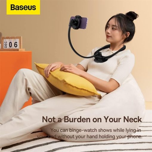 Alternative view of Baseus ComfortJoy Series universal neck mount, phone stand black