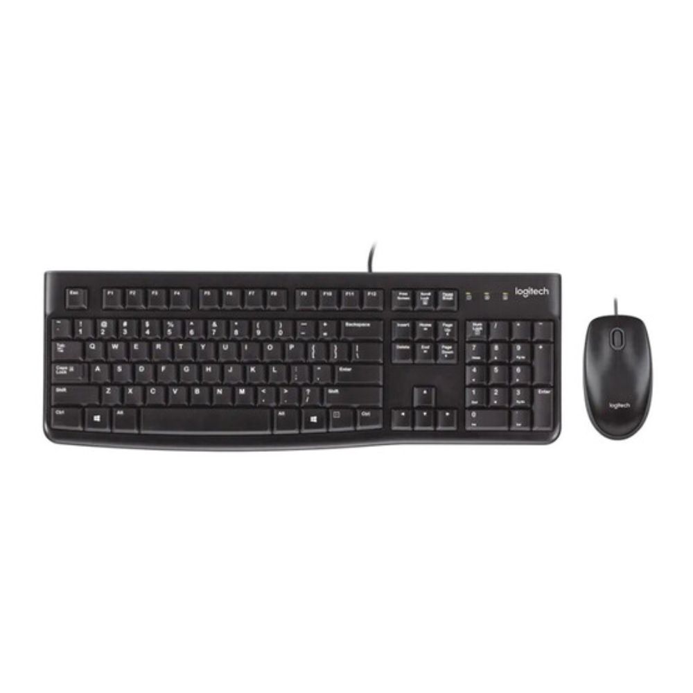 Logitech MK120 Corded Keyboard and Mouse Combo - Durable and Spill-Resistant Design