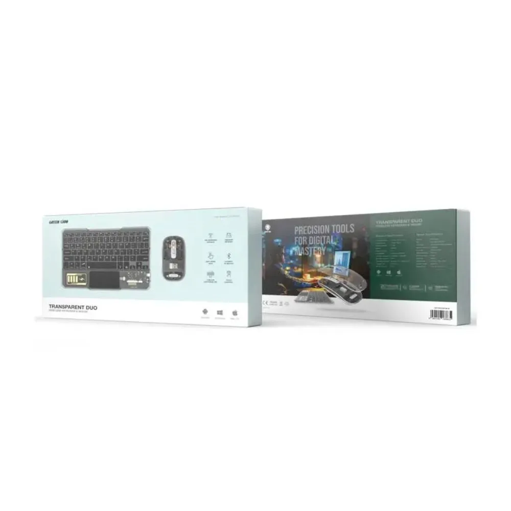 Green Lion Transparent Duo Wireless Keyboard & Mouse