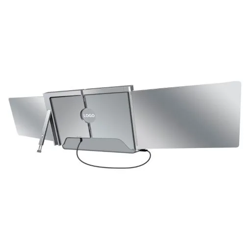 Powerology 13.3" Dual Screen Portable Monitor - Silver - PDSLM13 - Image 3