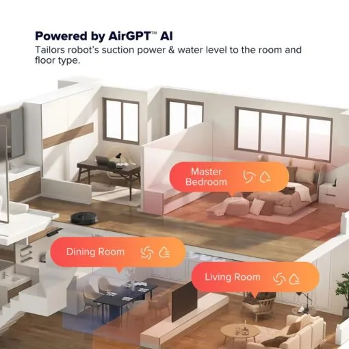 Alternative view of Airbot Robot Vacuum X40 Ultra - 17000Pa AirGPT AI-Powered Smart Robot Vacuum and Mop Auto Dock Station