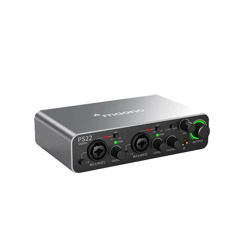 Maono PS22 Audio Interface for Recording, Music Production, Guitar