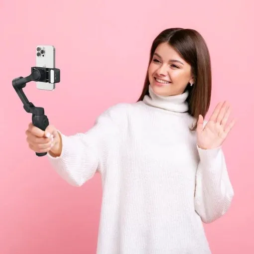 Alternative view of Porodo 3-Axis Gimbal Stabilizer Magnetic Fill Light