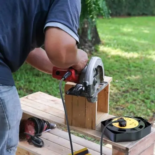 Alternative view of Porodo 4AC Extension Cable Reel with UK Plug (10m Wire)