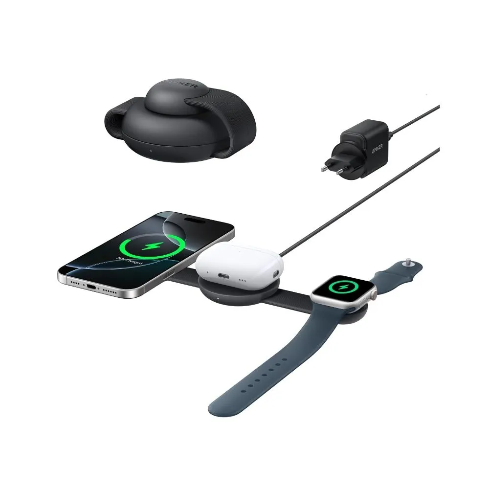 Anker MagGo Wireless Charging Station (3-in-1, Foldable Pad)