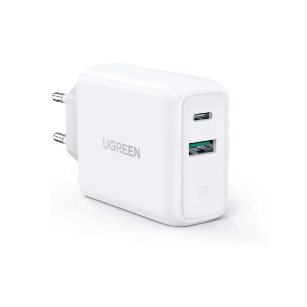 UGREEN Dual Port USB-C and USB-A Smart and Fast Charger Adapter