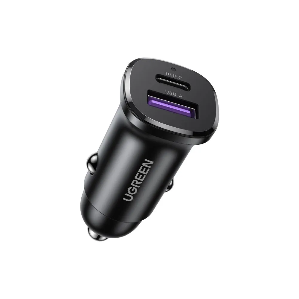 UGREEN 30W Dual Port Fast Car Charger, for Phones, Tablets & Ipads