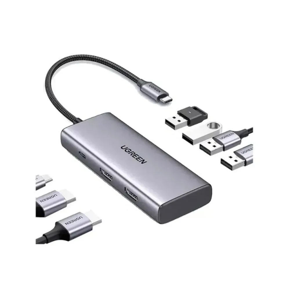 UGREEN Dual Display 7-in-1 USB-C HUB Docking Station 4x USB + 2x HDMI + PD Port