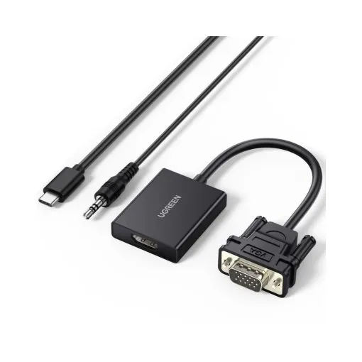 UGREEN Full HD VGA Male to HDMI Female Adapter Cable with 3.5mm Audio