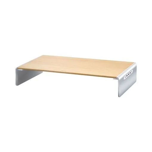 Alternative view of j5create JCT425 Wood Monitor Stand with Docking Station