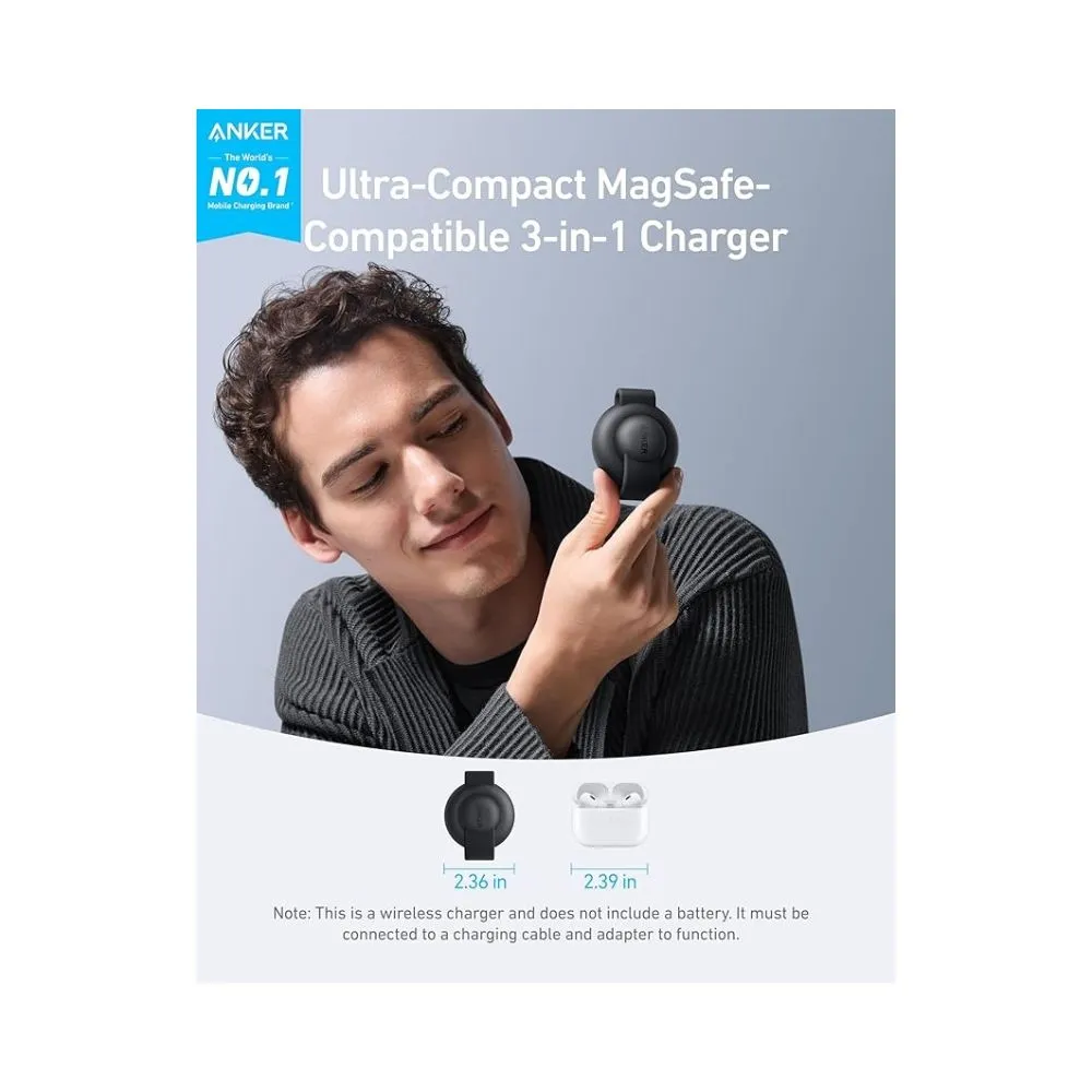 Anker MagGo Wireless Charging Station (3-in-1, Foldable Pad) - Image 2