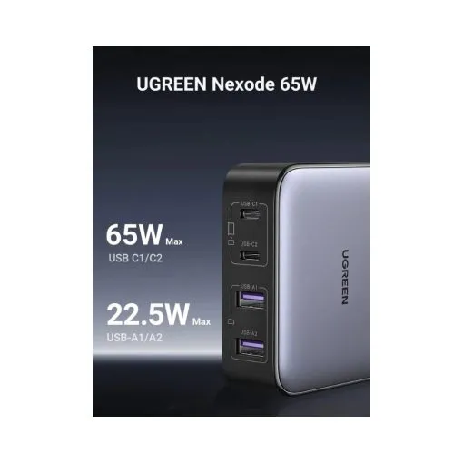 Alternative view of UGREEN Nexode 65W USB C GaN Table Charger