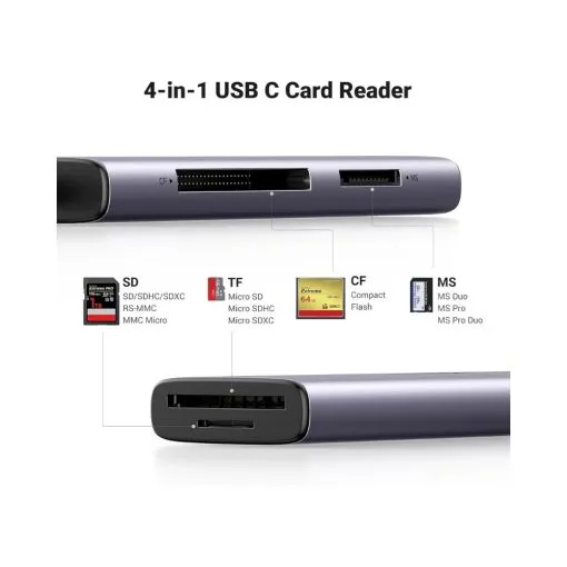 Alternative view of UGREEN SD Card Reader 4-in-1 USB C Memory Card Adapter