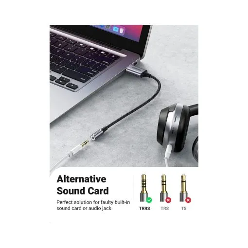 Alternative view of UGREEN Sound Card Adapter USB to 3.5mm Audio Jack USB A
