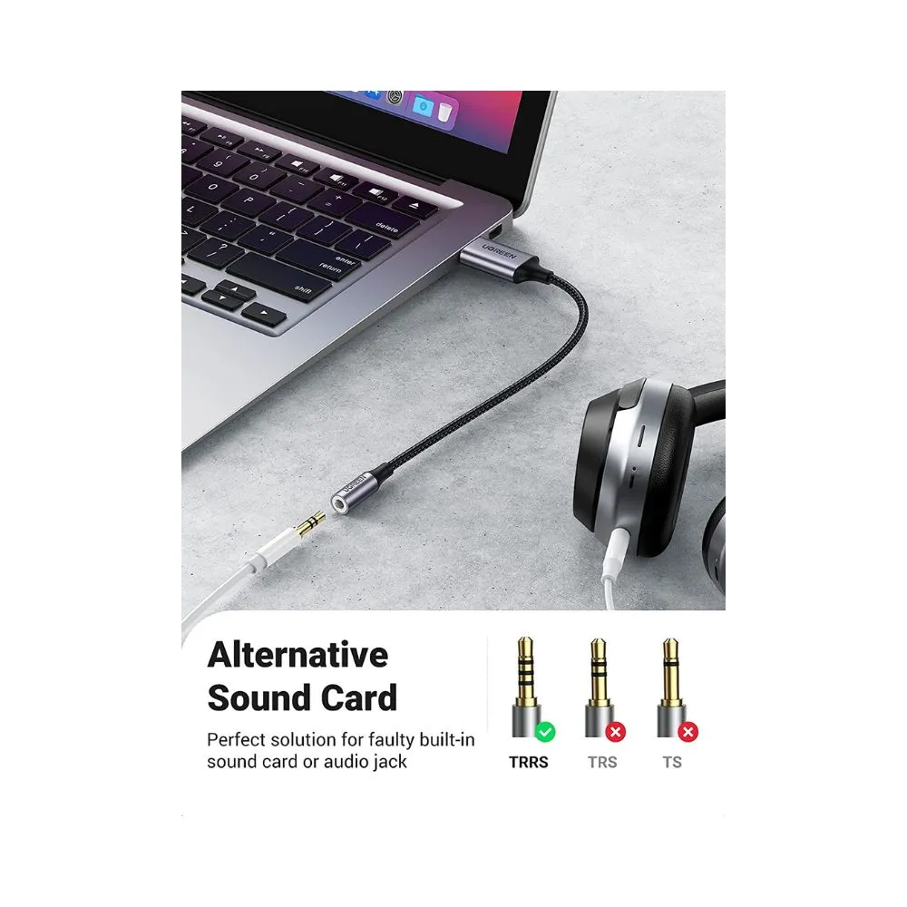 UGREEN Sound Card Adapter USB to 3.5mm Audio Jack USB A - Image 2