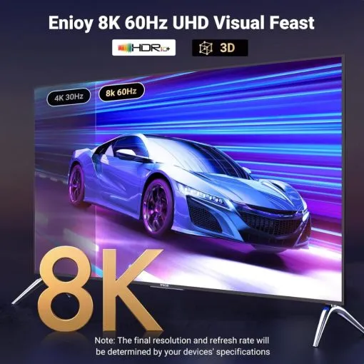 Alternative view of UGREEN Displayport Male 1.4 To HDMI 2.1 Male 8K Braided Cable