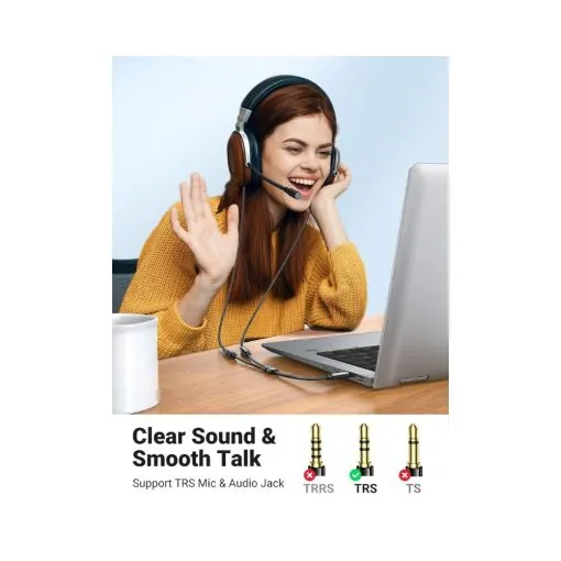 Alternative view of UGREEN Headset Splitter Headphone Mic Y Adapter Cable