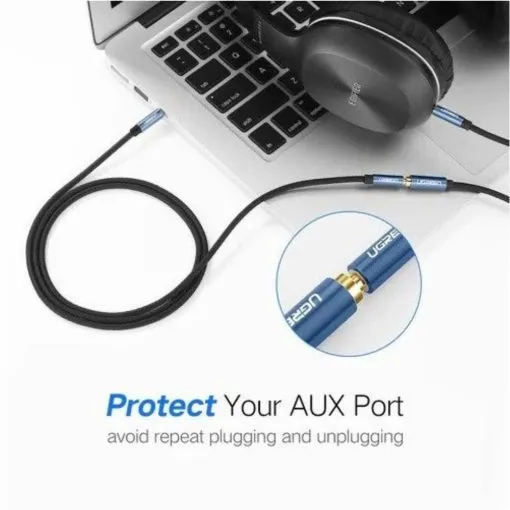 Alternative view of UGREEN Male to Female Extension Audio Cable 3.5mm, 1.5M Braided Cable