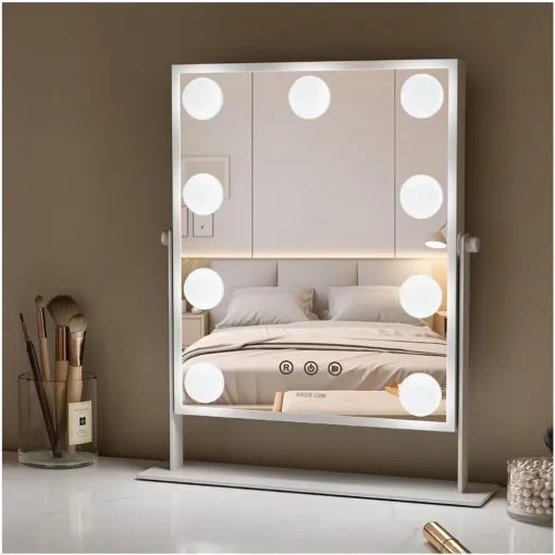 Green Lion Glam Shine Makeup Mirror 9 LED Lights - Image 3