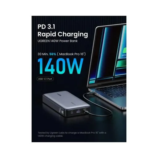 UGREEN 145W 25000mAh for Laptop-3 Ports Power Bank - Image 3