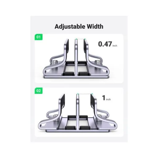 UGREEN Vertical Laptop Stand Holder Desk Dual Aluminum Dock Compatible - Image 4