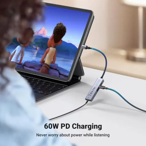 UGREEN USB C to 3.5mm Headphone & USB-C Charging Port Built-In Microphone - Image 4
