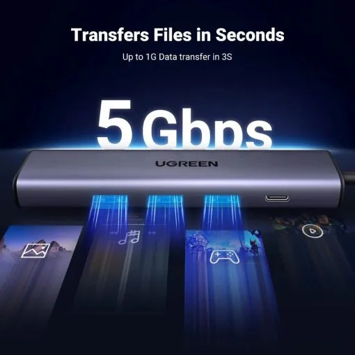 UGREEN 5 in 1 Multiport Hub USB 3.0 to Ethernet Adapter - Image 4